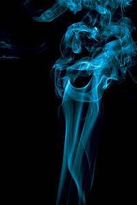 Cyan blue smoke