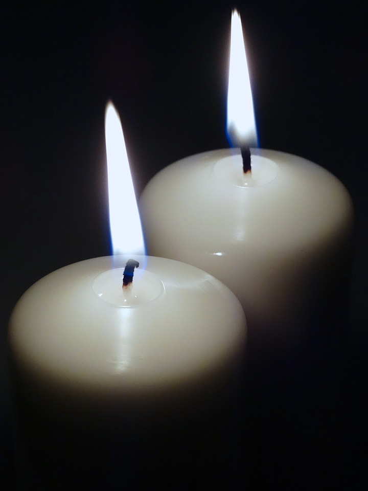Candle flame light dark