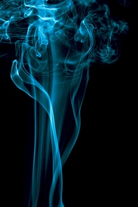 Vivid blue smoke