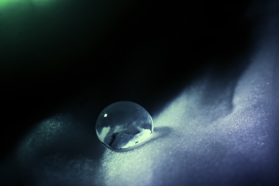Drop of water liquid macro