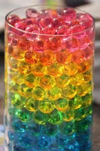 Colored Beads Balls In Glass photo