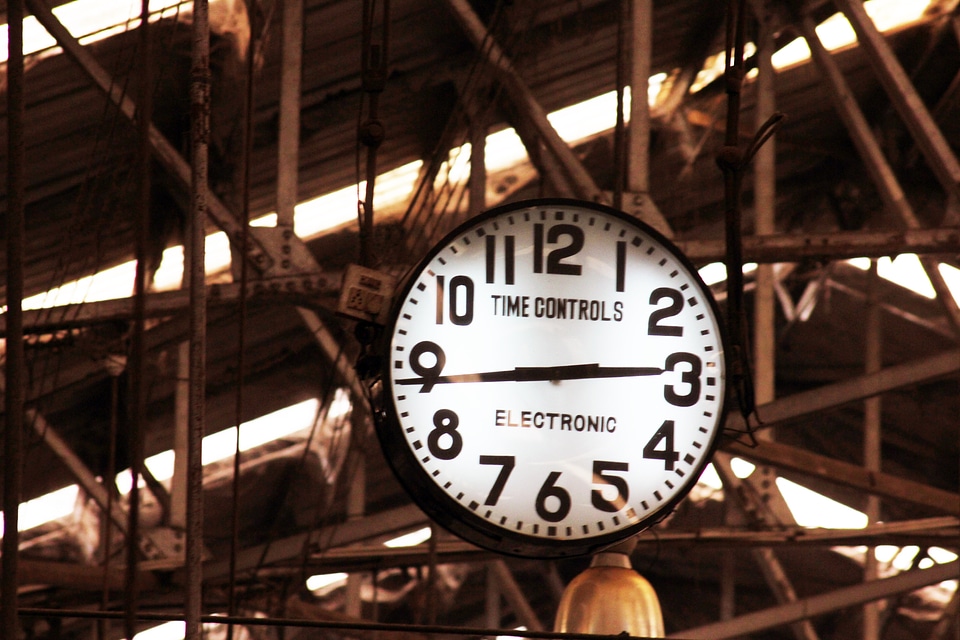 Old Antique Clock Railway Station