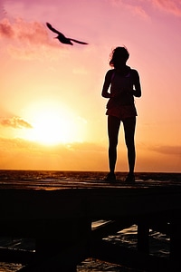 Silhouette sunrise beach