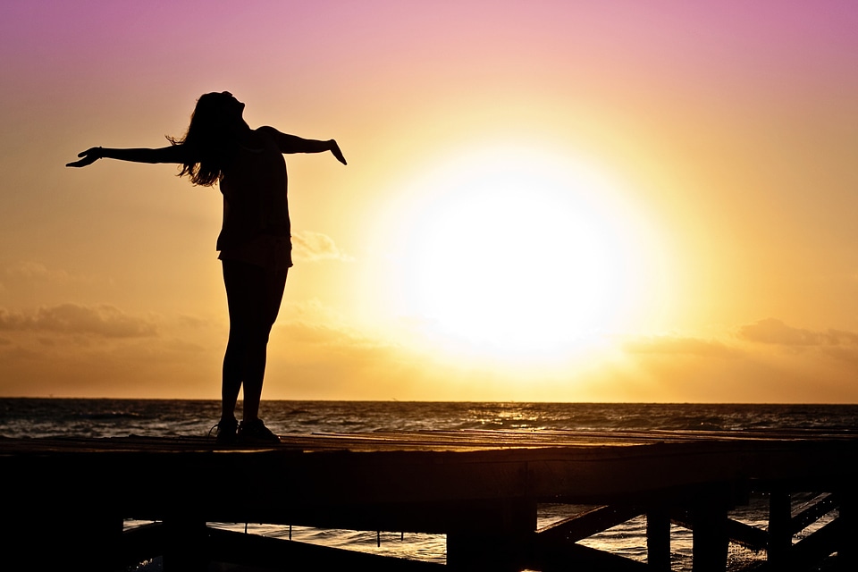 Happy sun silhouette