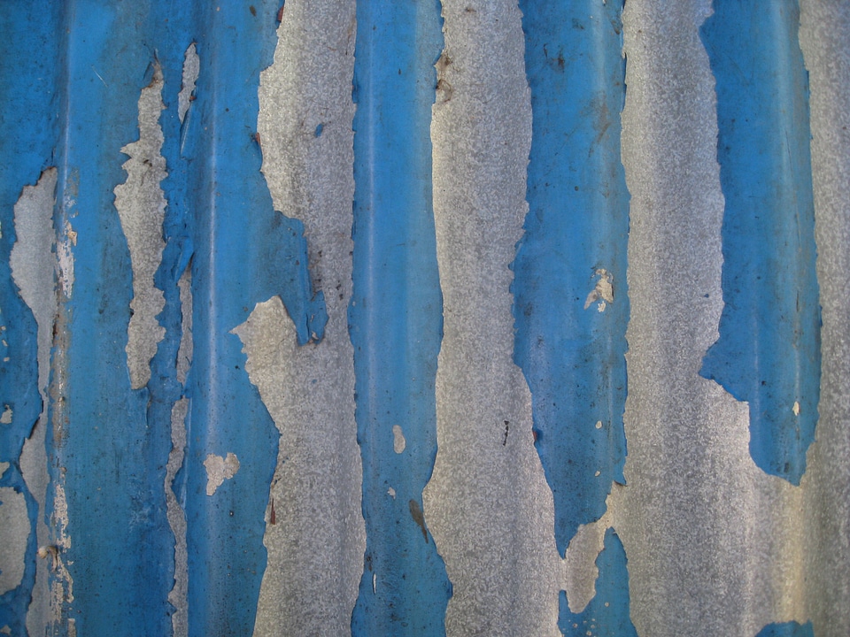 Blue Paint Worn Out Metal