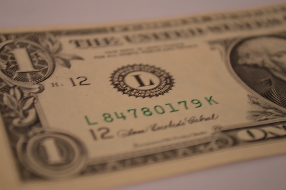 One Dollar Note Different Angle