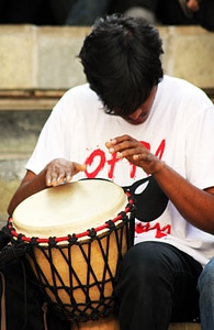 Drummer Playing With Hands