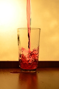 Glass Pour Red Liquid