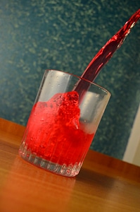 Red Liquid Glass Pour