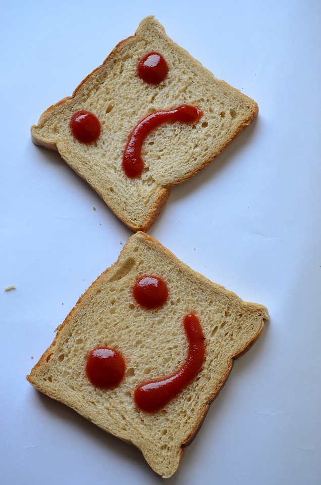 Happy Sad Smiley In Bread