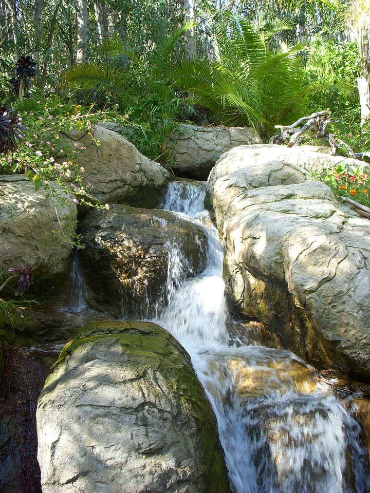 Waterfall cascades rock photo