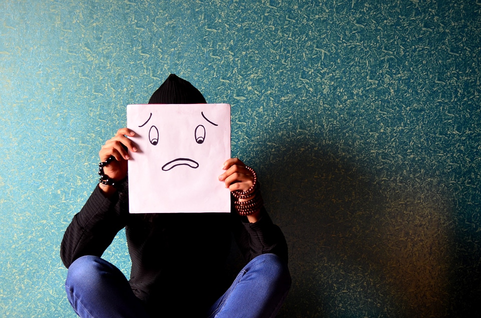 Man Sad Face Holding
