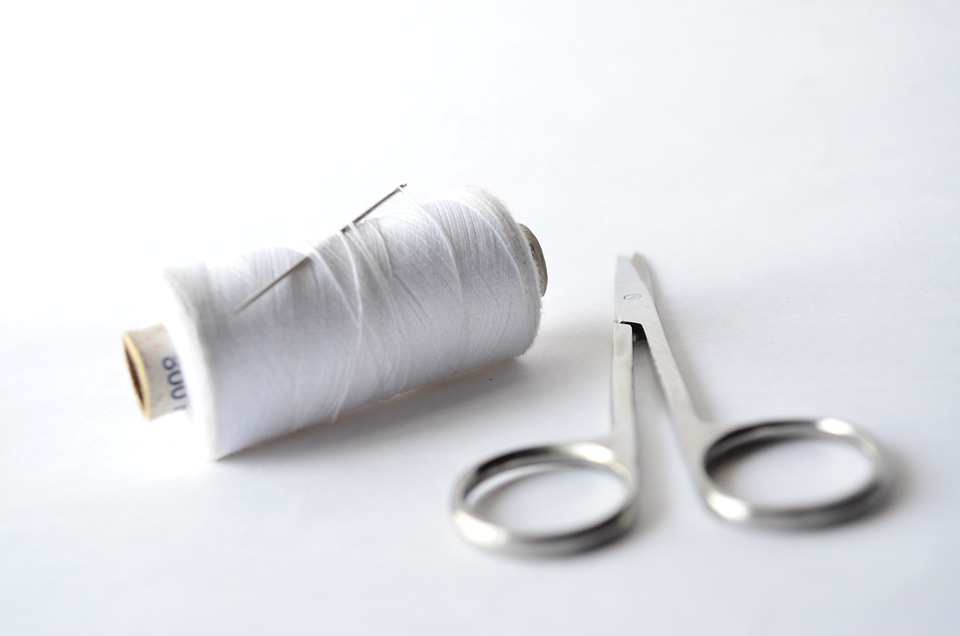 White Thread Needle Scissor