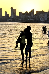 Couple On Beach Silhouette photo
