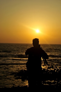 Man Silhouette Sunset photo