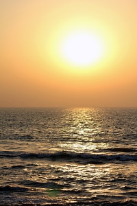 Sunset Sea Waves photo