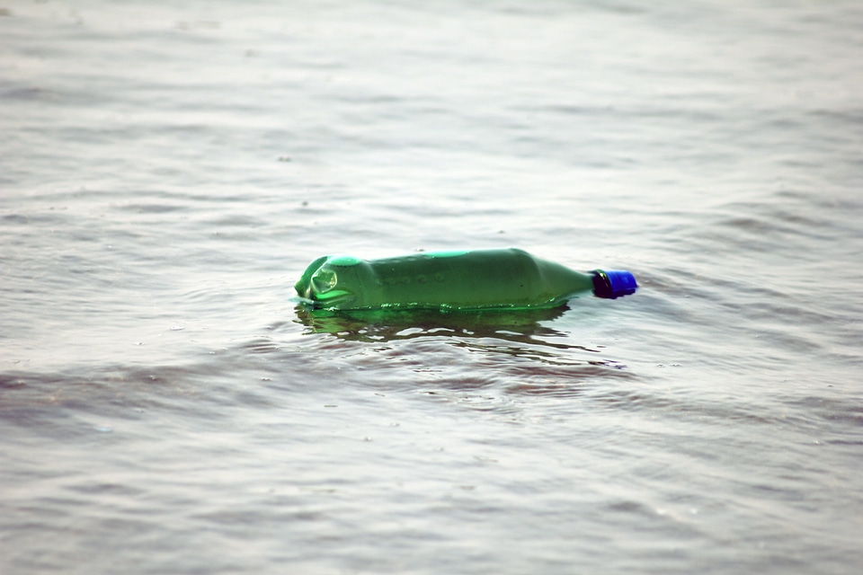 Bottle Floating Sea