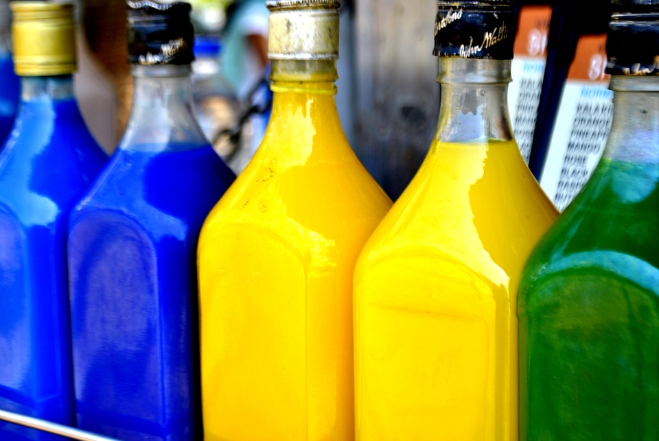 Colored Liquid Bottles