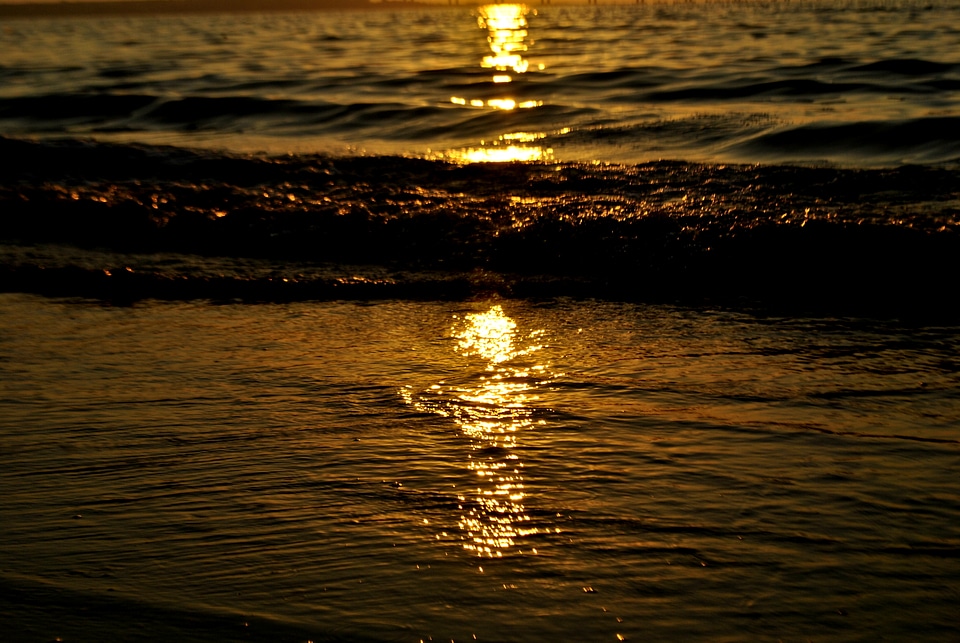 Sea Waves Sunset photo