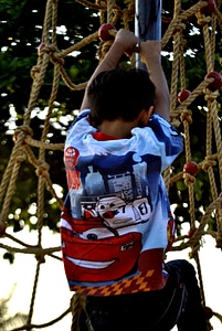 Child Climbing Ropes Park