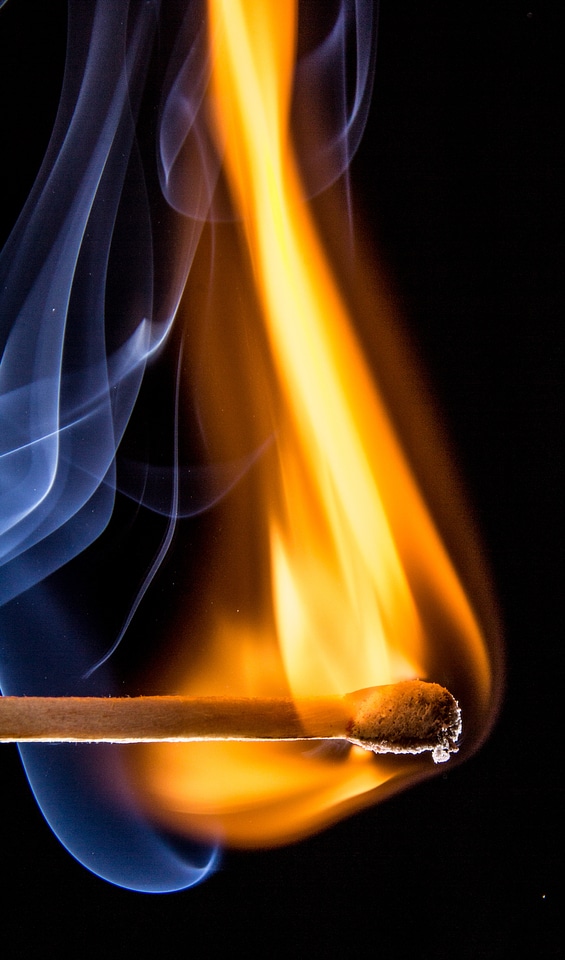 Matches burn flame