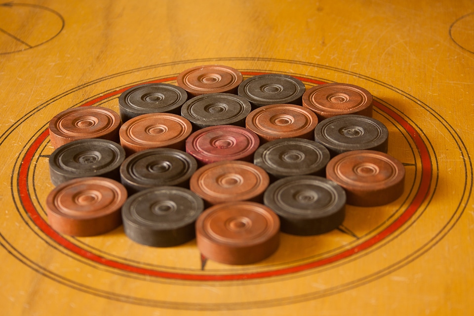 Carrom Coins Arranged