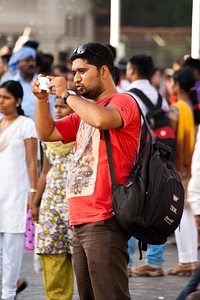 Man Shooting Mobile Camera photo