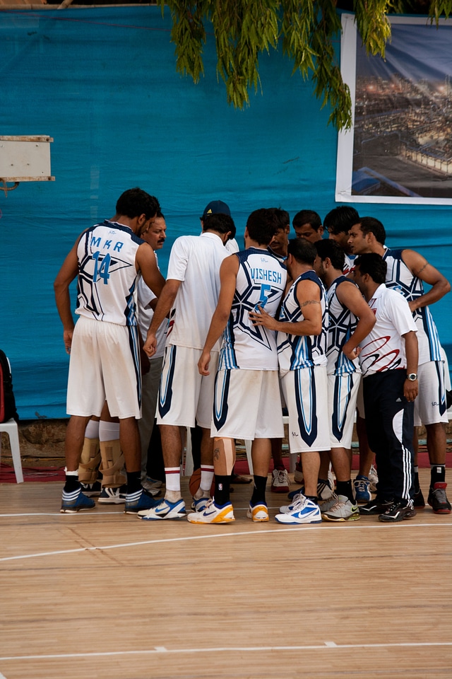 Basketball Huddle Team Meeting
