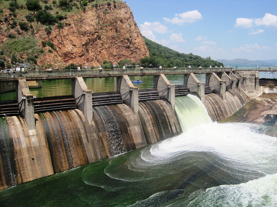 Sluice open waterfall