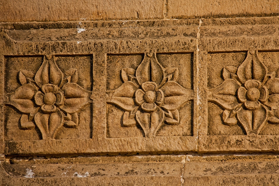 Flower Pattern On Wood