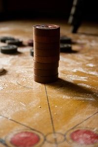 Stack Of White Carrom Coins