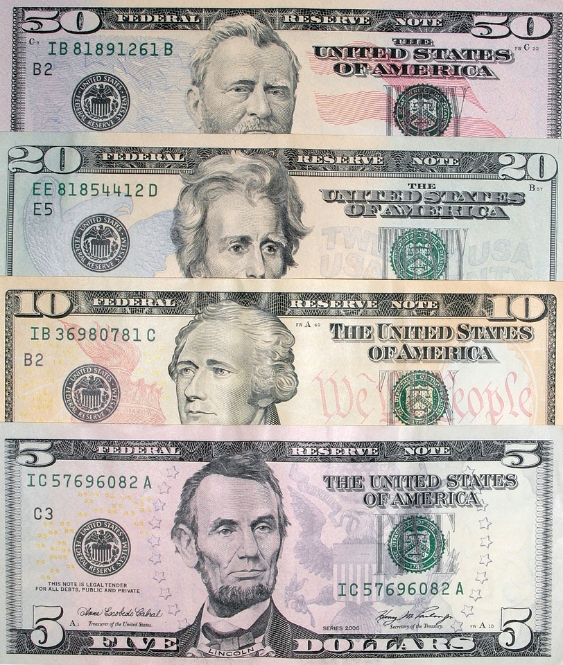 Money bank of america us dollars