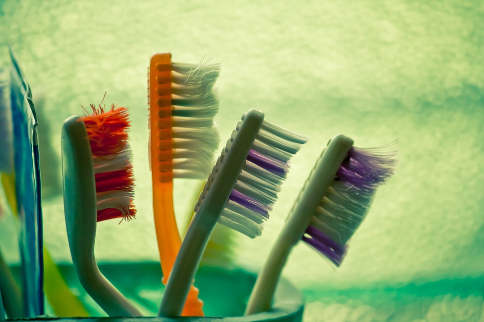 Toothbrushes In Stand