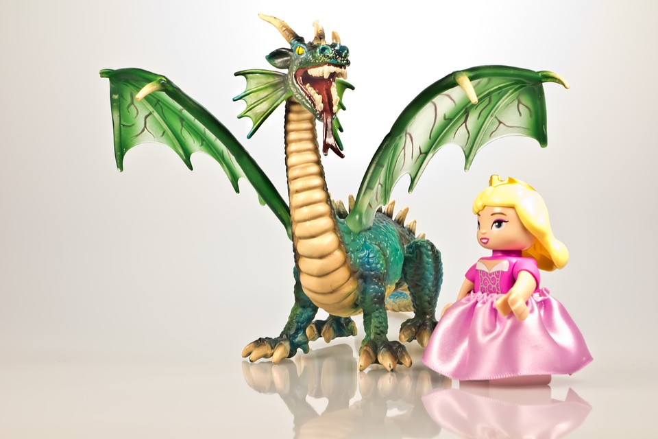 Fire-breathing dragon mystical dramatic