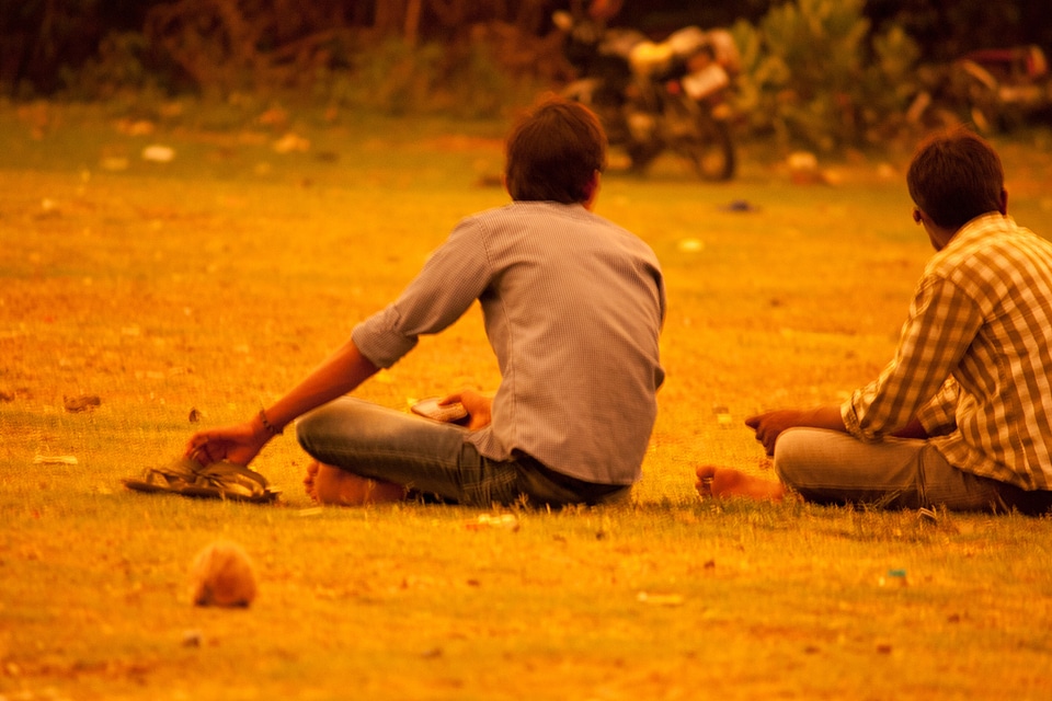 Friends Sitting Talking