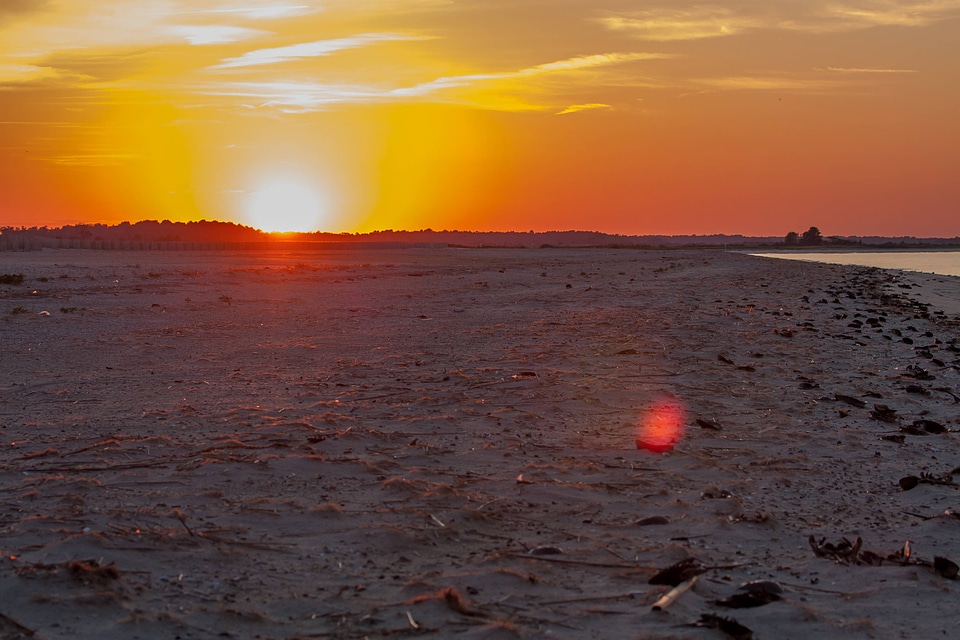 Beach at sunset at Prime Hook NWR