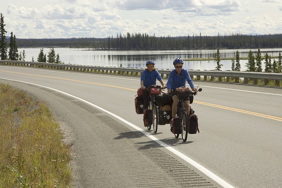 Traveling on bicycles through Tetlin Natinal Wildlife Refuge