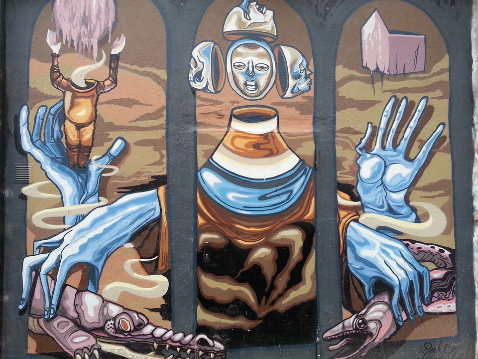 Mural colorful wall