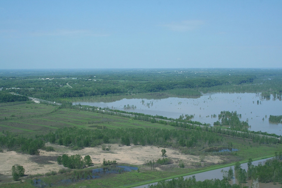 Flood damage along the Missouri River