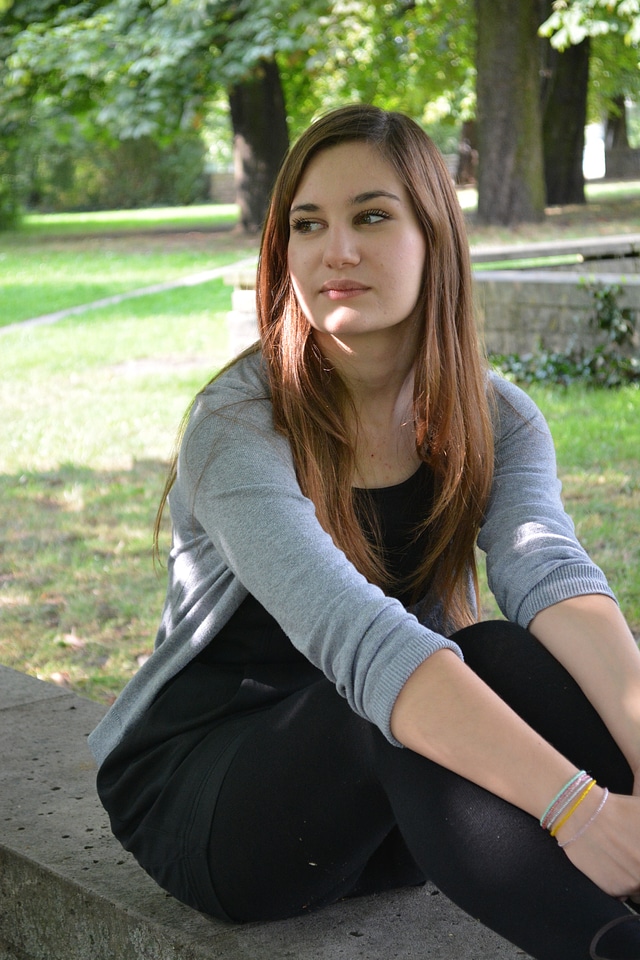 Person thoughtful brown hair
