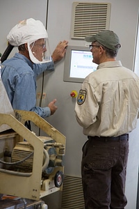 Fish Nutritionist checks quality control of fish food