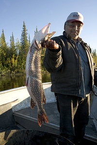 U.S. Fish and Wildlife Service employee showing crafts to visitors at Tetlin National Wildlife Refuge