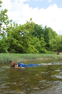 Snorkeling in the river.