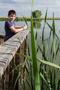 Young boy fishing photo