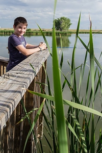 Young boy fishing