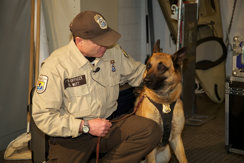 Law enforcement with K-9-1