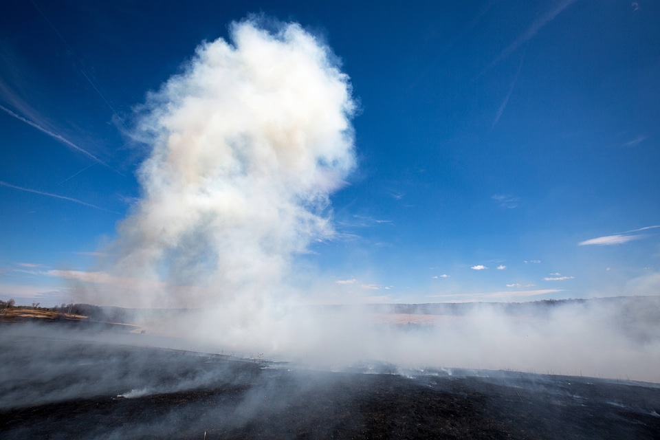 Smoke from the burn