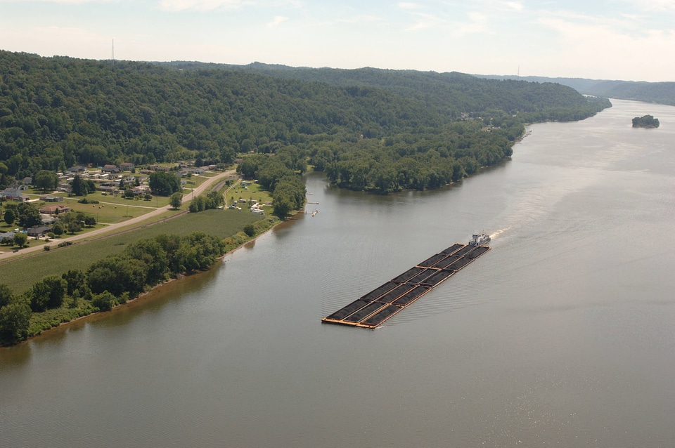 Barge on the Ohio River