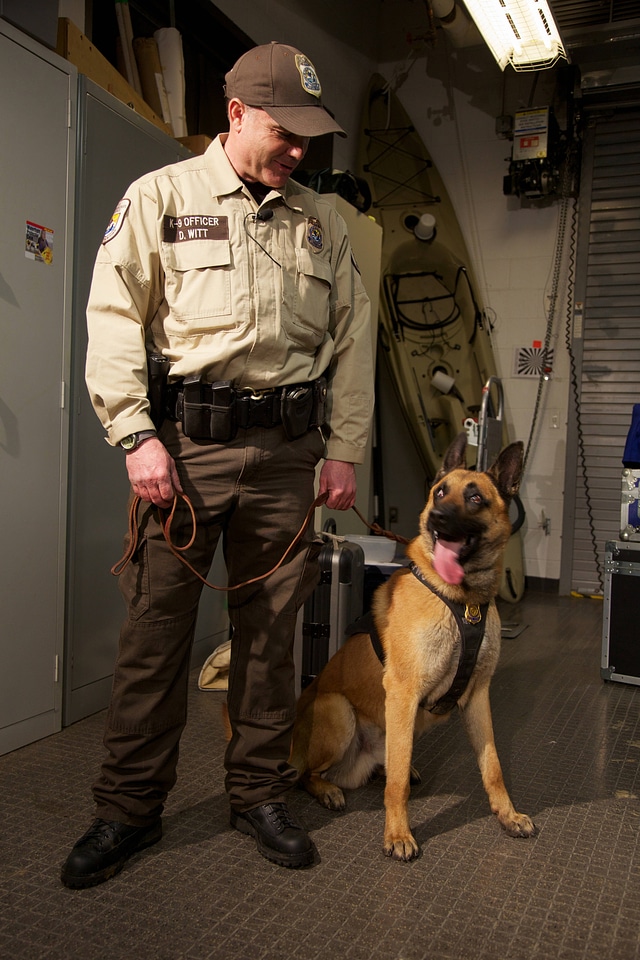 Law enforcement with K-9-1