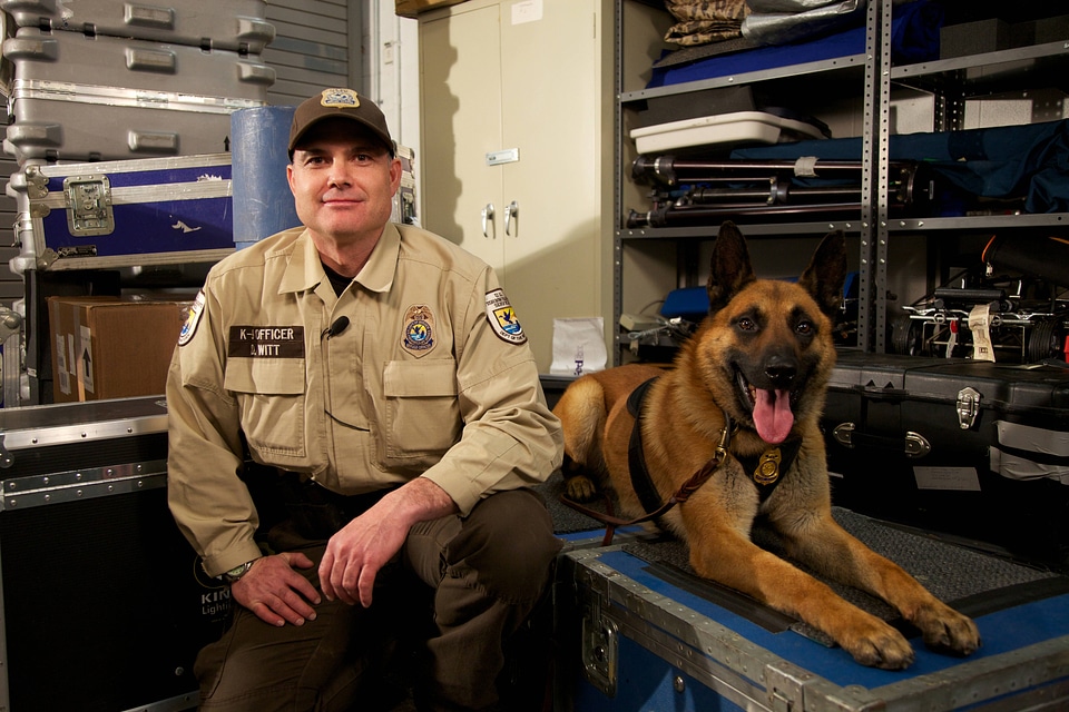Law enforcement with K-9-1